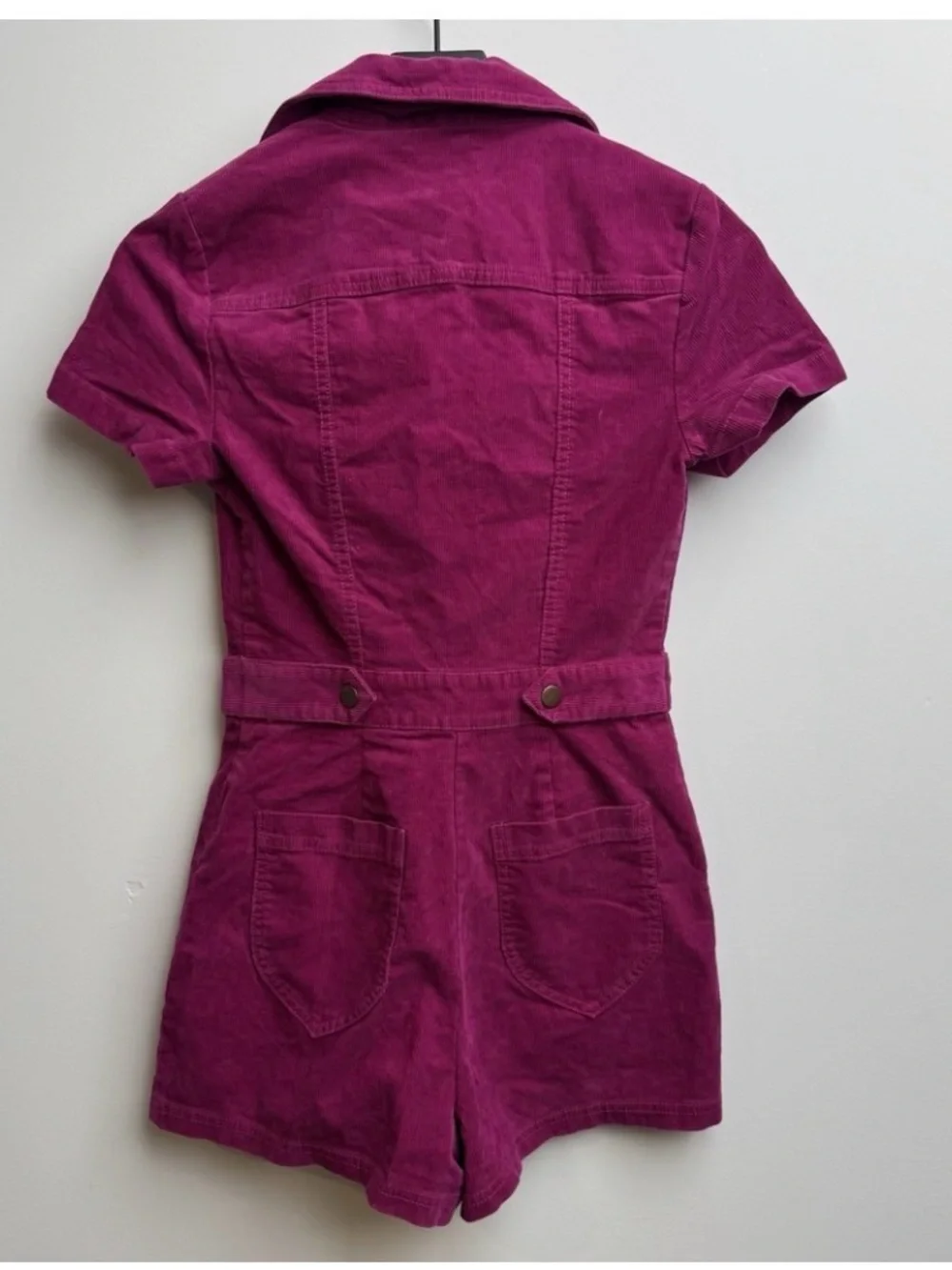 Urban Outfitters Plum Corduroy Short-Sleeve Romper - Picture 2 of 2